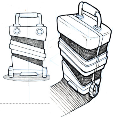 This 2D and 3D sketch demonstrates the effective use of Thick & Thin lines