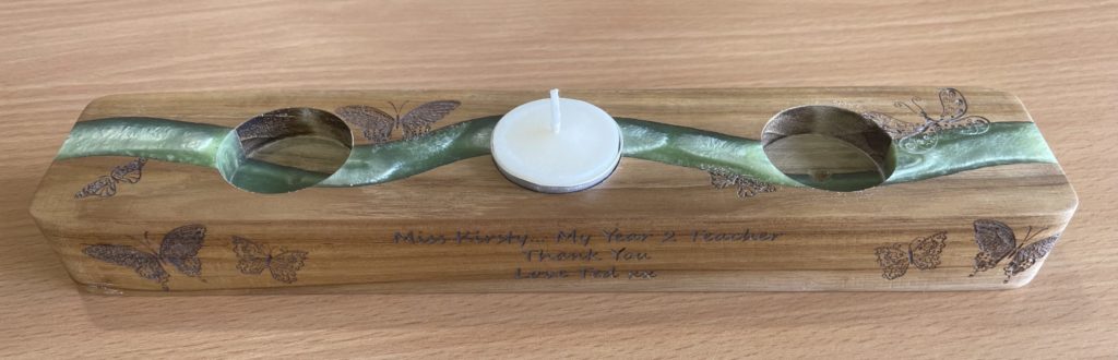 Manufactured Tea Light Candle Holder with laser engraving